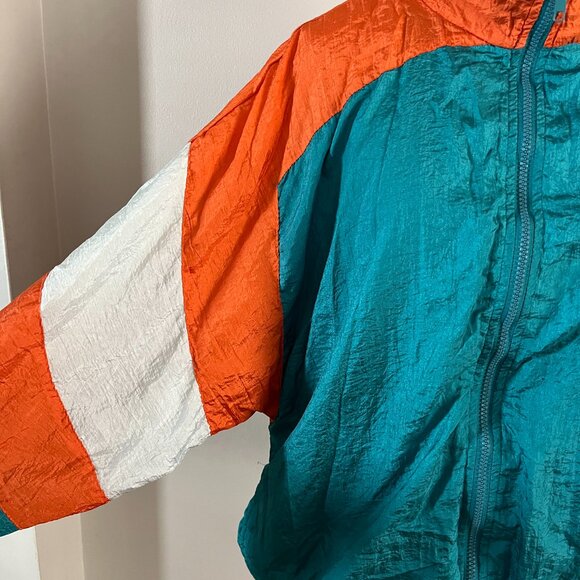 Locker Line Sz L Miami Dolphins Colorblock Windbreaker Embroidered Logo - Picture 3 of 8